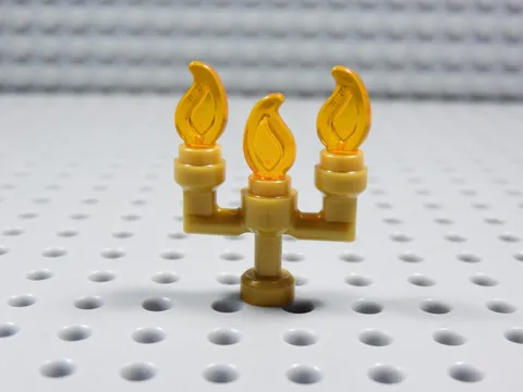 LEGO Pearl Gold Candelabra w/ Flames Accessory Minifig BV