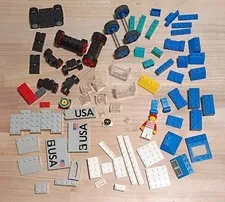 Mixed Lot Lego & Tyco Pieces Rare Various Wheels, Minifig, Turquoise Vintage