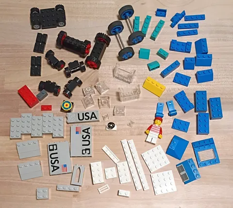 Mixed Lot Lego & Tyco Pieces Rare Various Wheels, Minifig, Turquoise Vintage