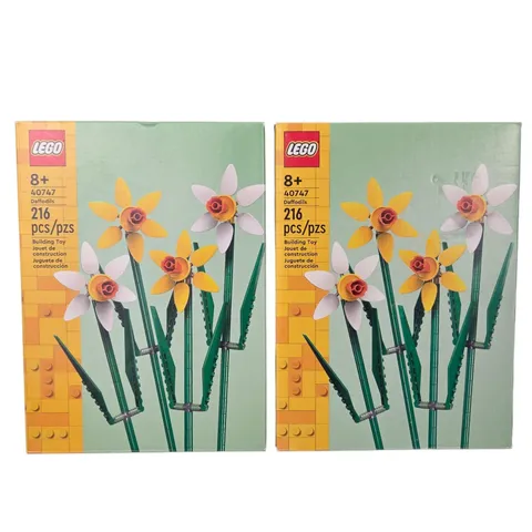 (LOT 2) LEGO Daffodils 40747 Flower Building Set 216 PCS Botanical New Sealed