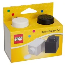 Lego 850705 Salt & Pepper Shaker Set 3" Black and White New Sealed Safe Ship