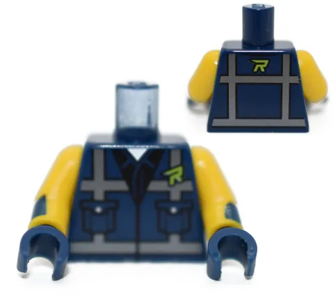LEGO Minifigure Torso Cowboy Rex Dangervest dark blue sleeveless bare 6252880