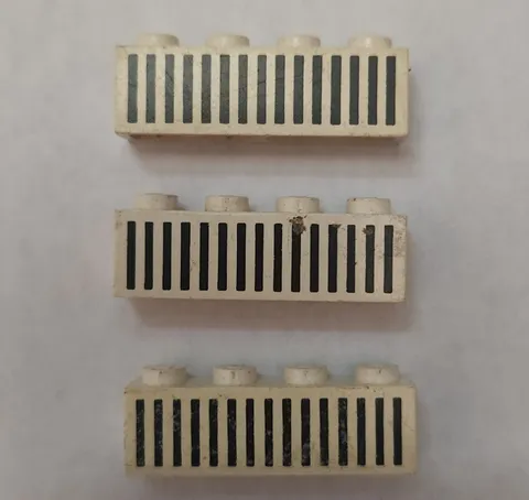 (3) 1970's LEGO Black Grille 1x4 Embossed Bricks 
