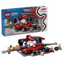 LEGO City F1 Pit Stop & Crew with 2.00 x 5.50 x 3.00 inches, Multicolor