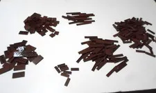 LEGO BULK LOT OF OVER 280 REDDISH BROWN SMOOTH TILES 1X3 1X4 1X6 1X8 2X2  2X4