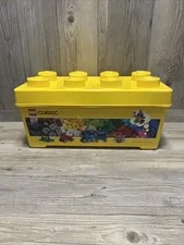 LEGO EMPTY Box & Lid ONLY CLASSIC Large 8 Stud Yellow Brick Storage Container
