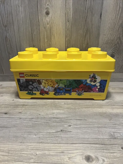 LEGO EMPTY Box & Lid ONLY CLASSIC Large 8 Stud Yellow Brick Storage Container