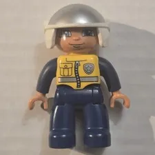 Lego Duplo Police Motorcycle Rider Policeman Male Police With Open Helmet