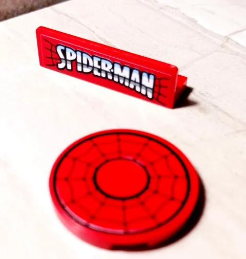 LEGO Spider man Web Panel Circle Round Throwing Web Tile Stickered Parts Cool