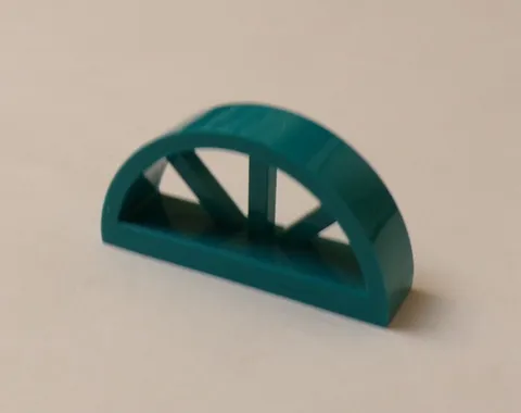 Lego x1 Light Turquoise 1x4x1 2/3 Spoked Window, Rounded Top, 20309 (028-70)