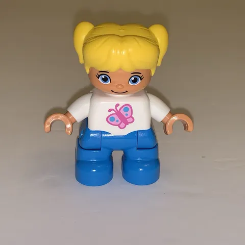 DUPLO Girl Blonde Hair 2” Action Figure Lego Plastic Toy (Pre-Owned)