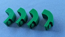 4  LEGO parts pieces, 2 1/3 curved, 1x4, green, #5844