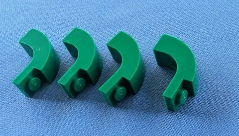 4  LEGO parts pieces, 2 1/3 curved, 1x4, green, #5844
