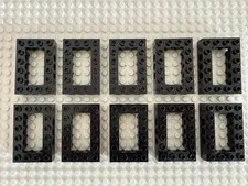 (10) LEGO Technic 4 x 6 Open Center Lot- BLACK- #32531