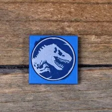 LEGO Blue Tile 2 x 2 with Jurassic World Logo Pattern 2 3068pb1151 Qty 1