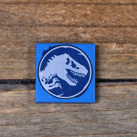 LEGO Blue Tile 2 x 2 with Jurassic World Logo Pattern 2 3068pb1151 Qty 1