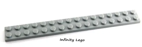 10 LEGO Light Bluish Grey Plate 2 x 16 (4282) - (10 Pieces)
