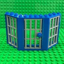 Lego Door Frames Blue x4x6 60599 +  Corner 2832 (4x4x6) + Jail Bars Grille 92589