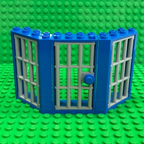 Lego Door Frames Blue x4x6 60599 +  Corner 2832 (4x4x6) + Jail Bars Grille 92589