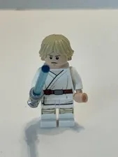 Lego Star Wars Minifigure Luke Skywalker In White Tatooine Tunic And Light Saber