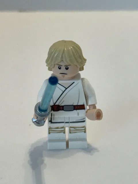 Lego Star Wars Minifigure Luke Skywalker In White Tatooine Tunic And Light Saber