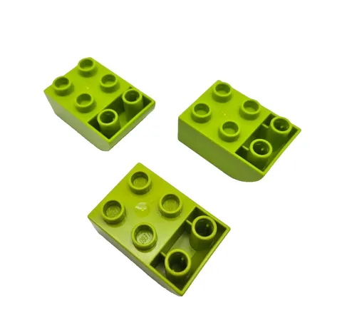 LEGO Duplo Slope 2 x 3 Curved Inverted Brick Lime Green 98252 Lot of 3