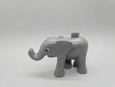 Lego Duplo Figure Elephant Baby (Small) 3" Long slate gray