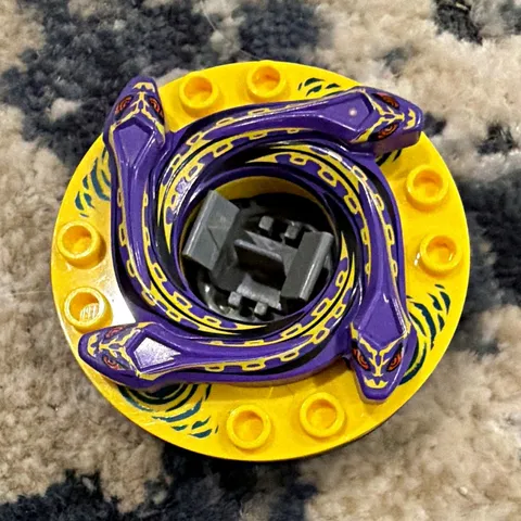 LEGO NINJAGO Spinjitzu Spinner Top Custom Printed Yellow Purple Black
