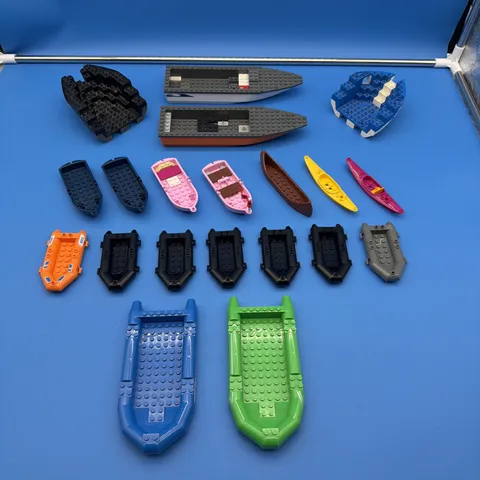 Lego Massive Boat Lot 18 Boats Multicolor Police Coast Guard Raft Canoe Kayak