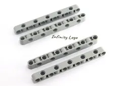 4 LEGO Technic Light Bluish Grey Beam 11 with Side Holes (73507) - 4 Pieces
