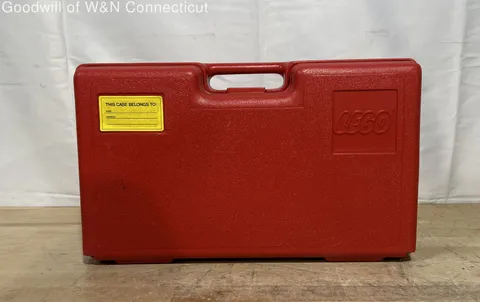 LEGO Vintage 1980s Red Plastic Briefcase Carrying Case Storage With Dividers