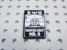 LEGO One Piece Black 2x3 Wanted Poster Frontier Agent Mr. 8 Minifig BU