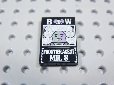 LEGO One Piece Black 2x3 Wanted Poster Frontier Agent Mr. 8 Minifig BU