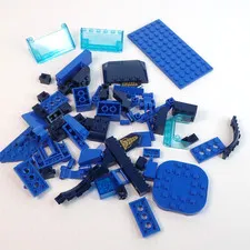 LEGO Parts - Assorted Blue,  Bulk Pieces - QTY 75 pc Trans-Light & Dark