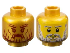 Minifigure, Head Dual Sided Stylized Face with Dark Red Eyebrows, Eye - New LEGO