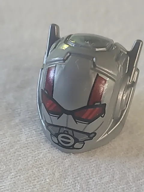 LEGO - Minifig, Helmet w/ Ear Antennae, Red Goggles & Stripes - Flat Silver