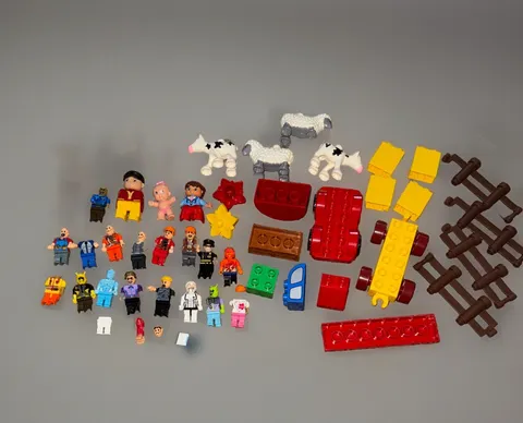 LEGO DUPLO Bulk Lot 40+Blocks All Types Multicolored Cars People Animals