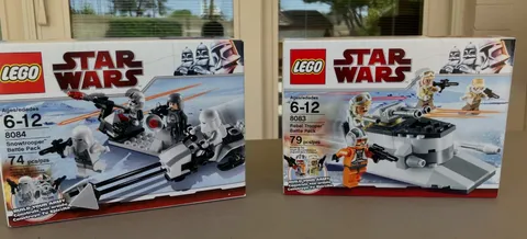 Lego Star Wars 8083 & 8084 Snowtrooper & Rebel Trooper Battle Packs - New in Box