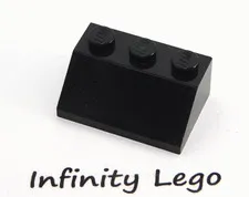 10 LEGO Black Slope 45° 2 x 3 (3038) - 10 Pieces