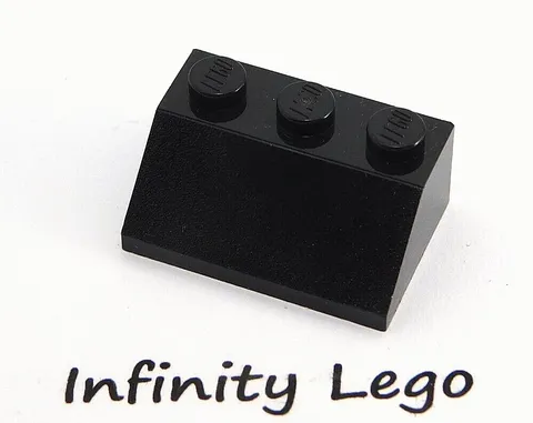 10 LEGO Black Slope 45° 2 x 3 (3038) - 10 Pieces