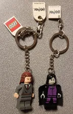 RARE LEGO Harry Potter Keychain Set 2pc Hermione Severus Snape Mini Figures