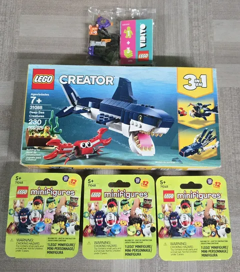 LEGO CREATOR 31088 Deep Sea Creatures - Plus Series 27 CMF 71048 & Vidiyo Mini