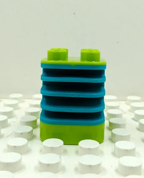Lego Duplo Primo Ribbed Flexible Connector teal/lime