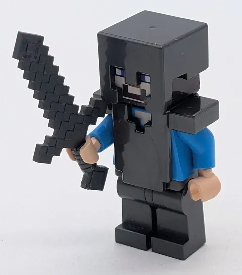 Lego Steve Minecraft Dark Gray Helmet Armor Weapon Minifigure Mini Figure 21172