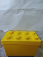 Large LEGO Storage Brick Case 8 Stud Yellow Container Plastic Bin/Box EMPTY 14x7