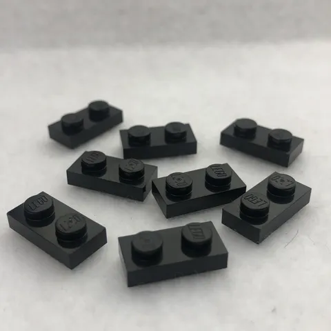 LEGO 3023 Black Plate 1 x 2 (x8)