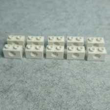 LEGO 3700 Technic 1x2 Brick with Hole White x10 Genuine
