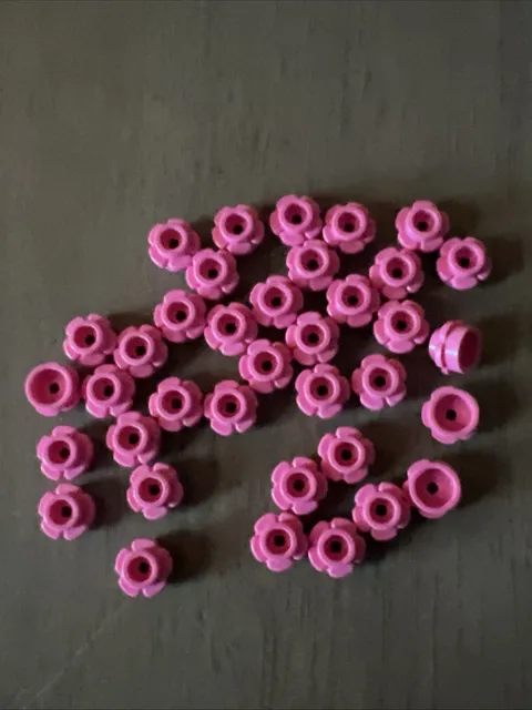 LEGO 24866 Dark Pink Plate, Round 1 x 1 with Flower Edge (5 Petals) - 37 Pieces
