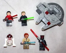 LEGO MINIFIGURE LOT LUKE SKYWALKER DARTH MAUL OBI-WAN R4-P17 STAR WARS FALCON