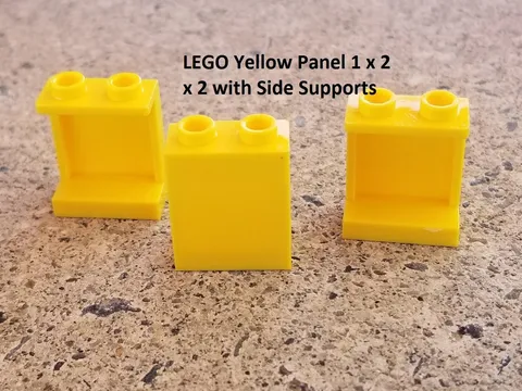 LEGO Yellow Panel 1 x 2 x 2 with Side Supports